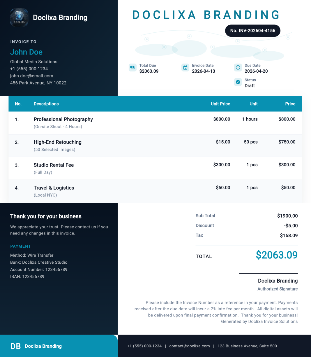 Invoice template 2 preview