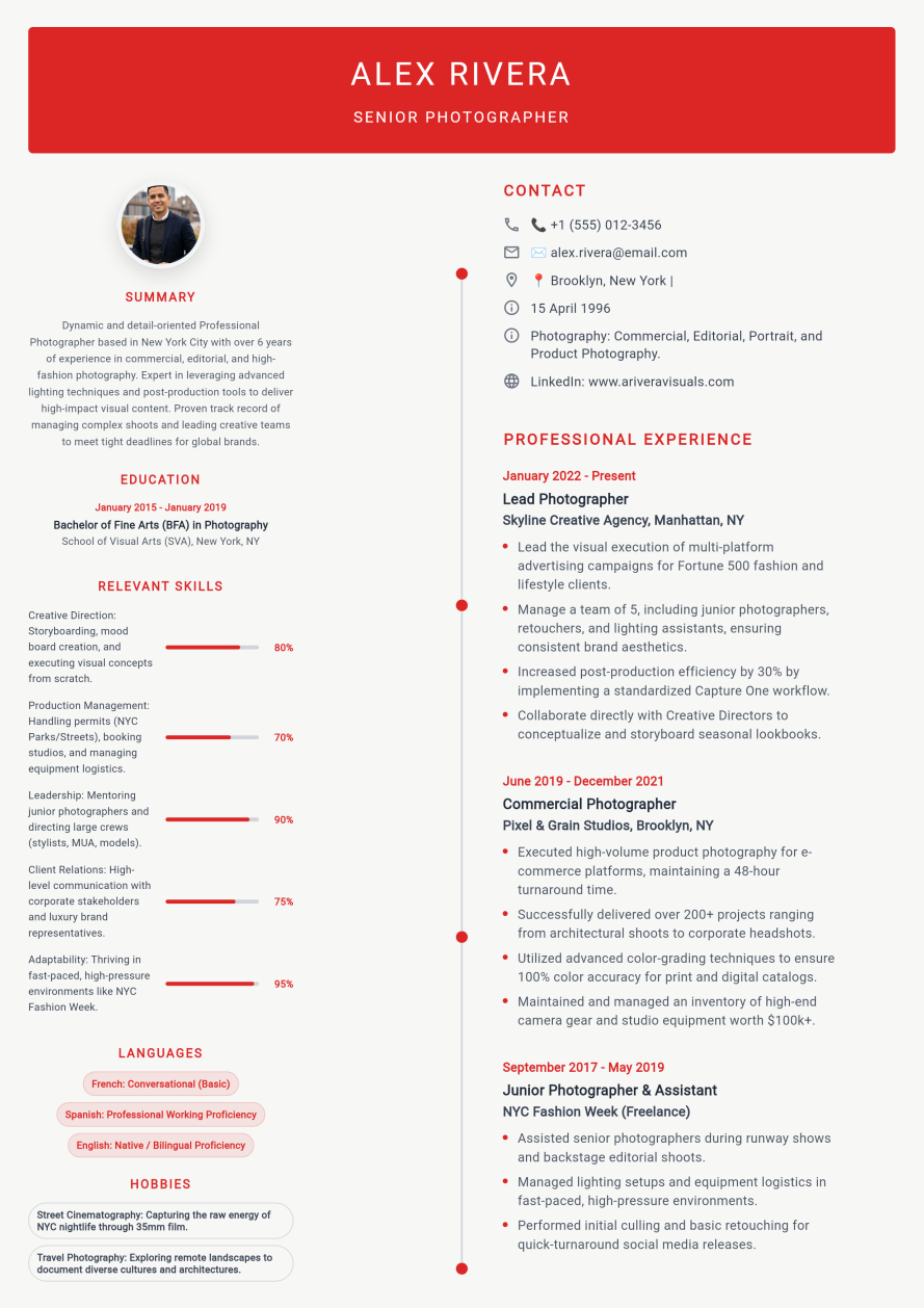 Doclixa free professional resume template preview