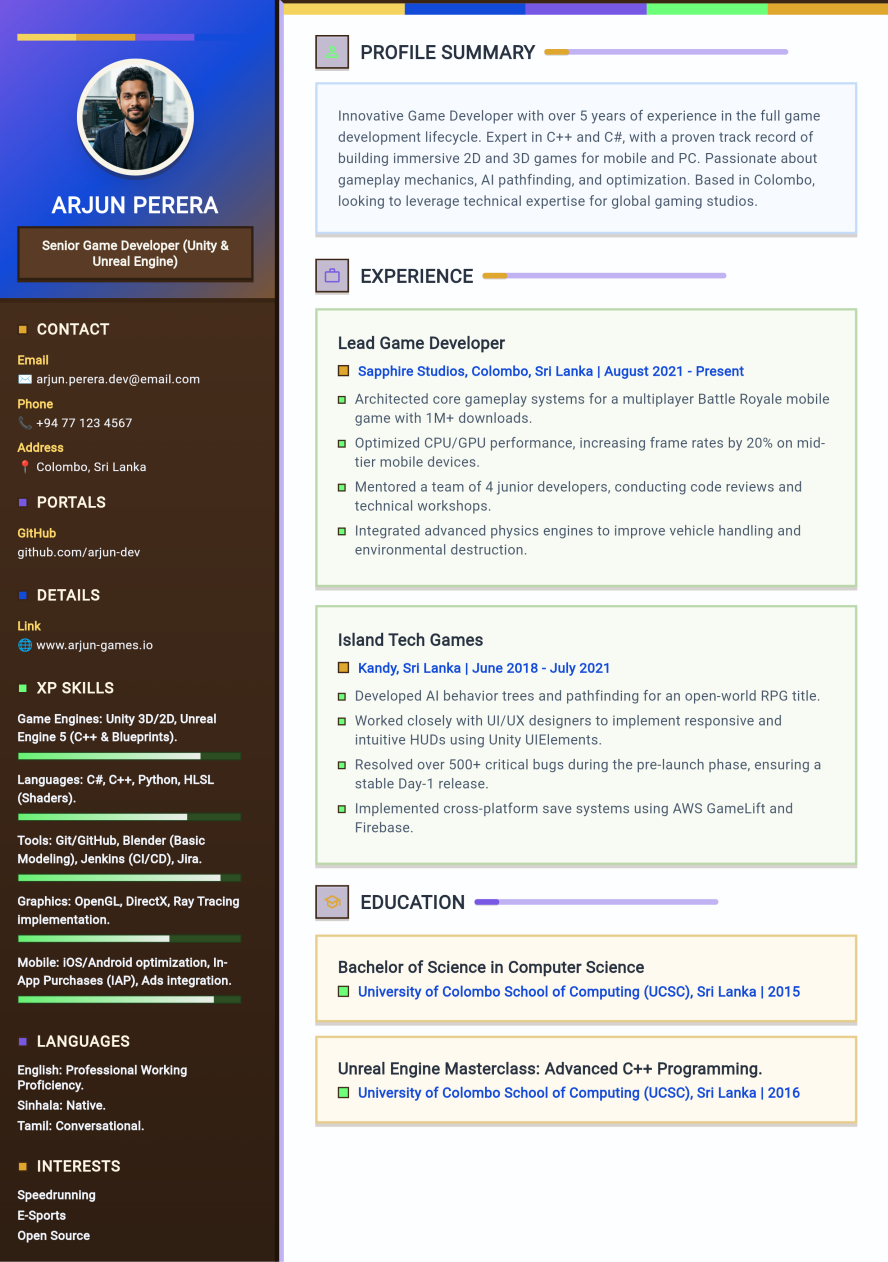 Resume template 4 preview